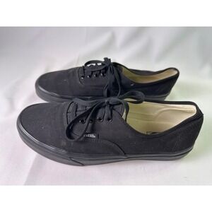 Vans Authentic Black Out Sneakers Mens Size 13 Canvas Low Top Skate Shoes Goth